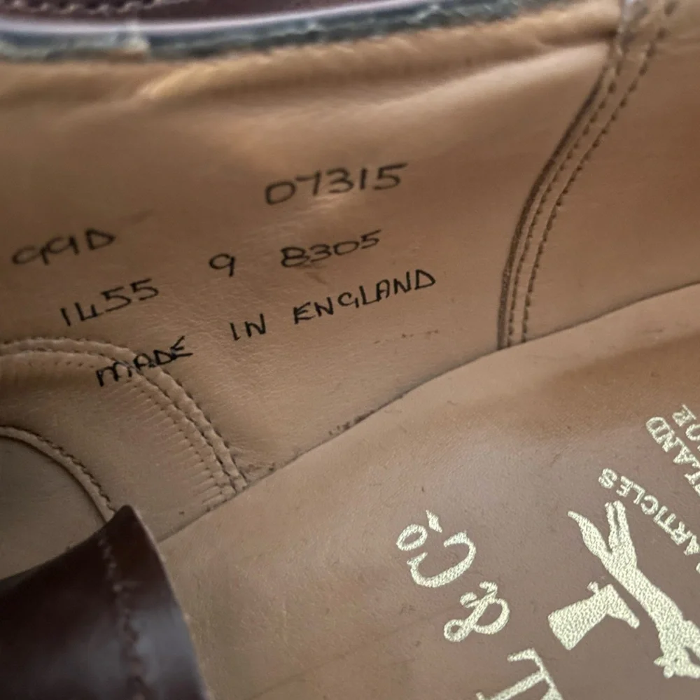 PEAL & Co. x BROOKS BROTHERS Made‎ in England Textured Cap Toe Oxford Size 9